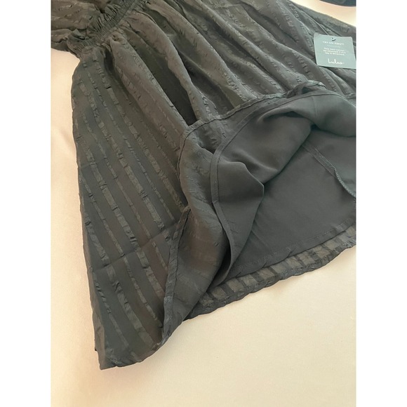 Lulus Black Long Sleeve Mini Dress Ruffle Empire Cocktail Small Date Nite NWT - Picture 4 of 10